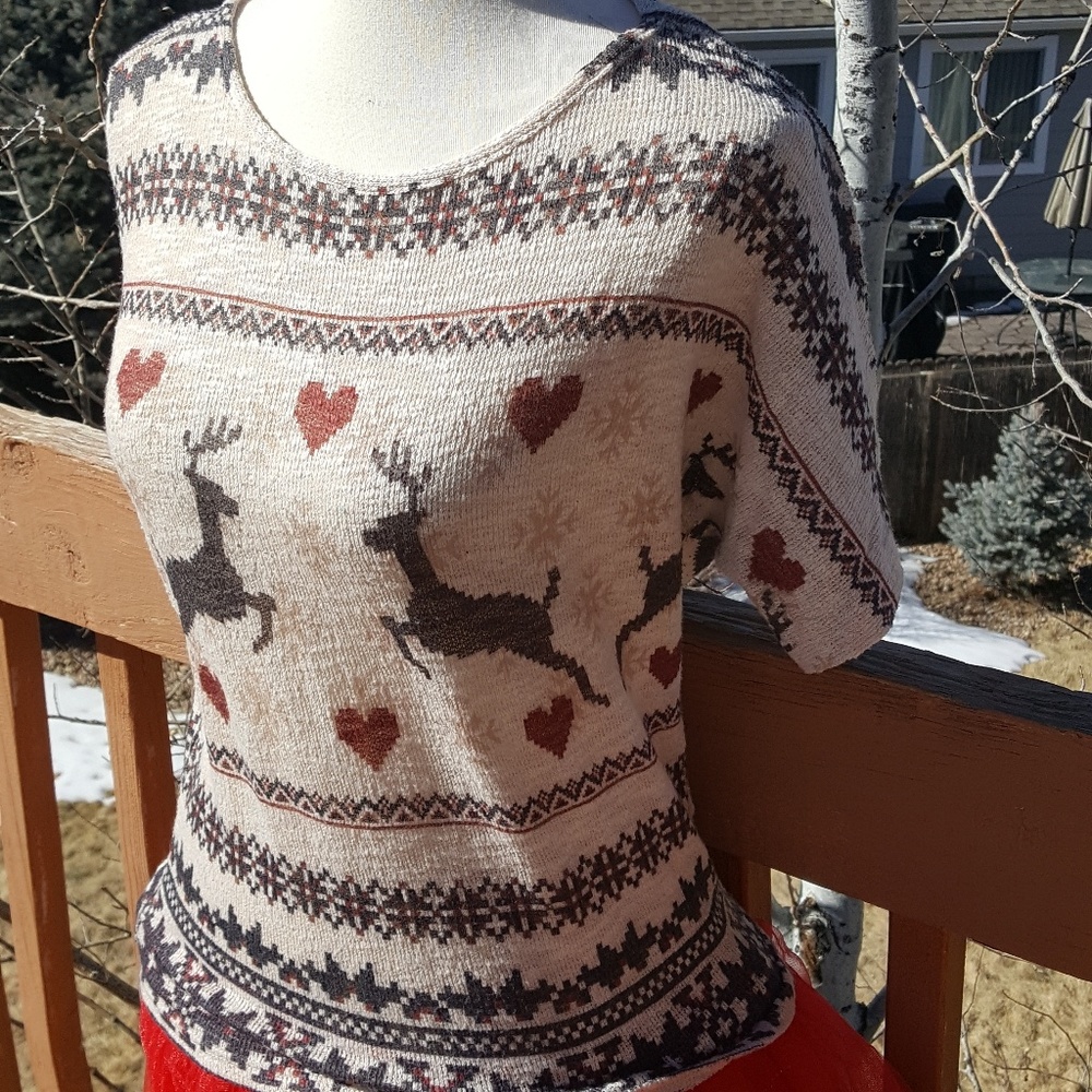 Reindeer Hearts Sweater by Ginger G Small